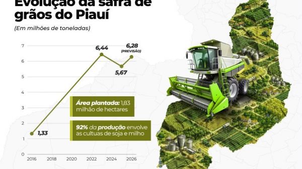 Evolução da safra de grãos do Piauí